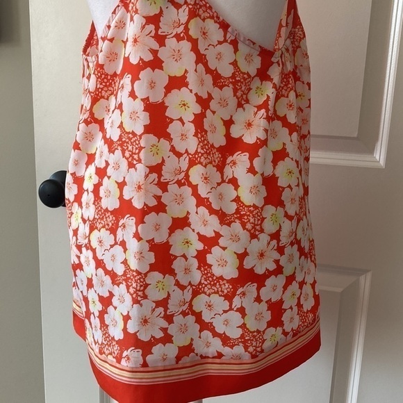 LC LAUREN Conrad large camisole blouse floral orange white - Picture 9 of 11